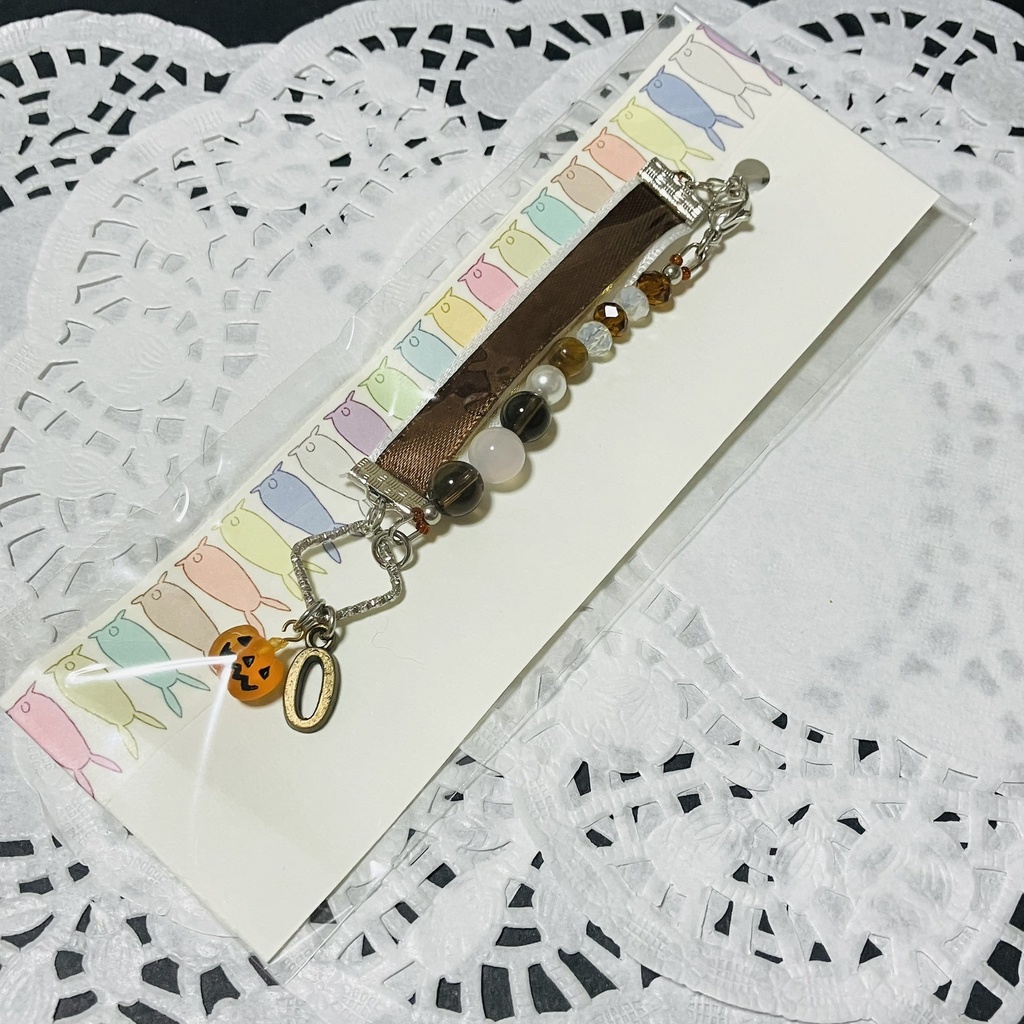 ツキウサ用リボンビーズ首輪