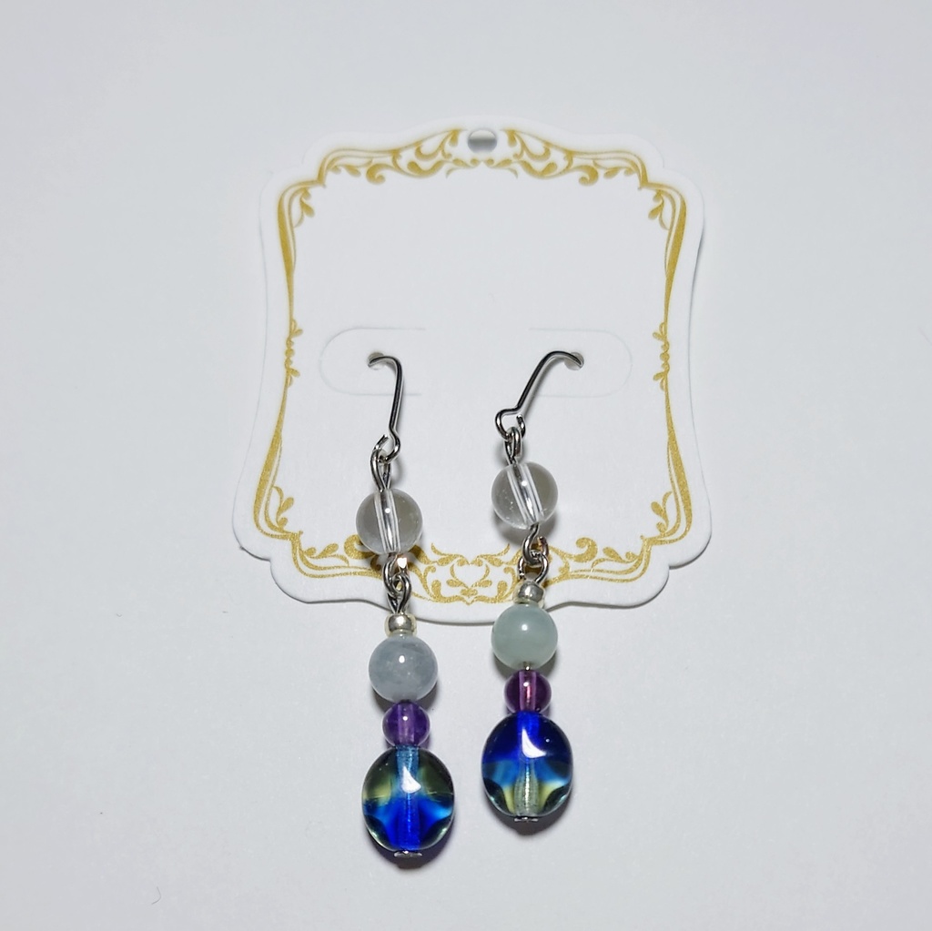 天然石ピアス　シルバー15
