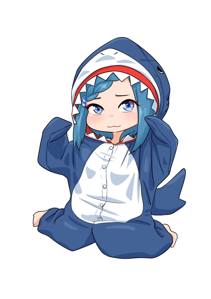 デフォルメさめのイラスト アクキー