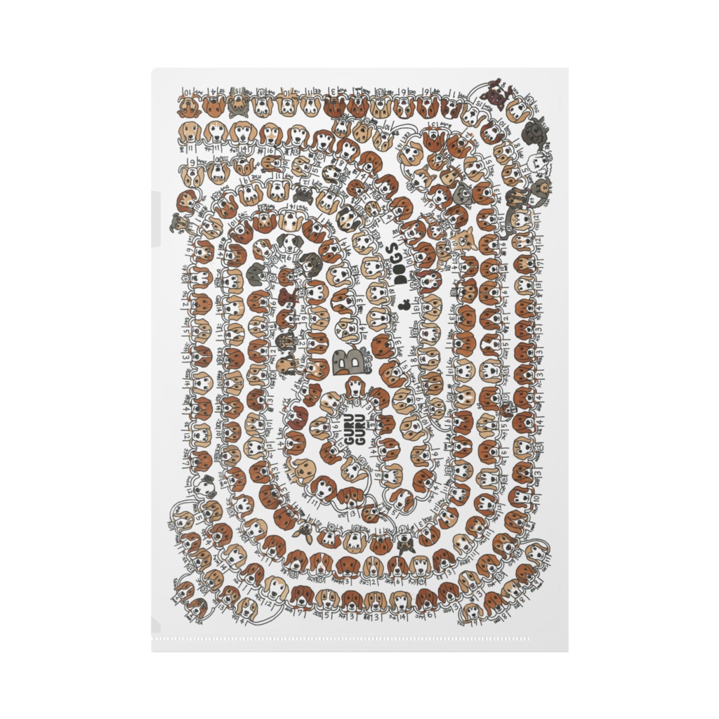 A4 GURUGURU BEAGLES&DOGS クリアケース