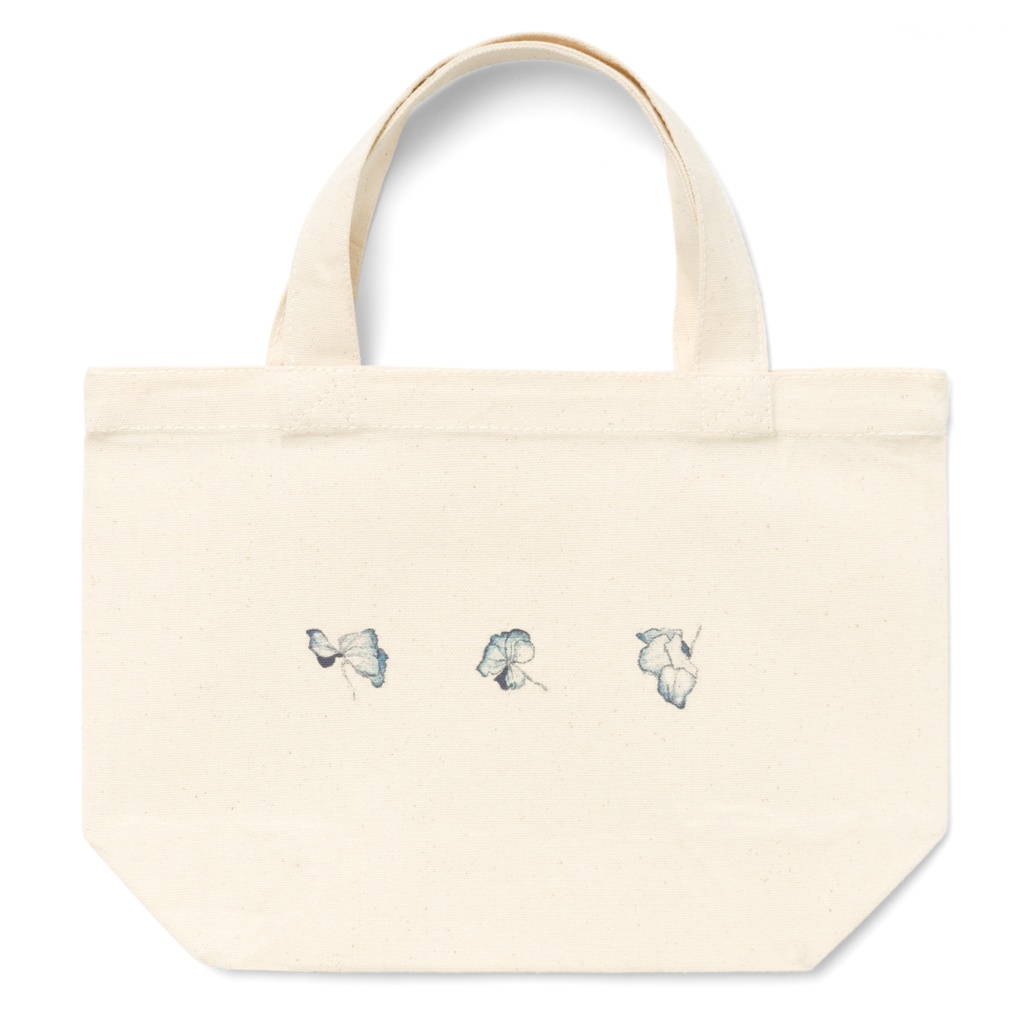 青い花のトートバッグ(S)