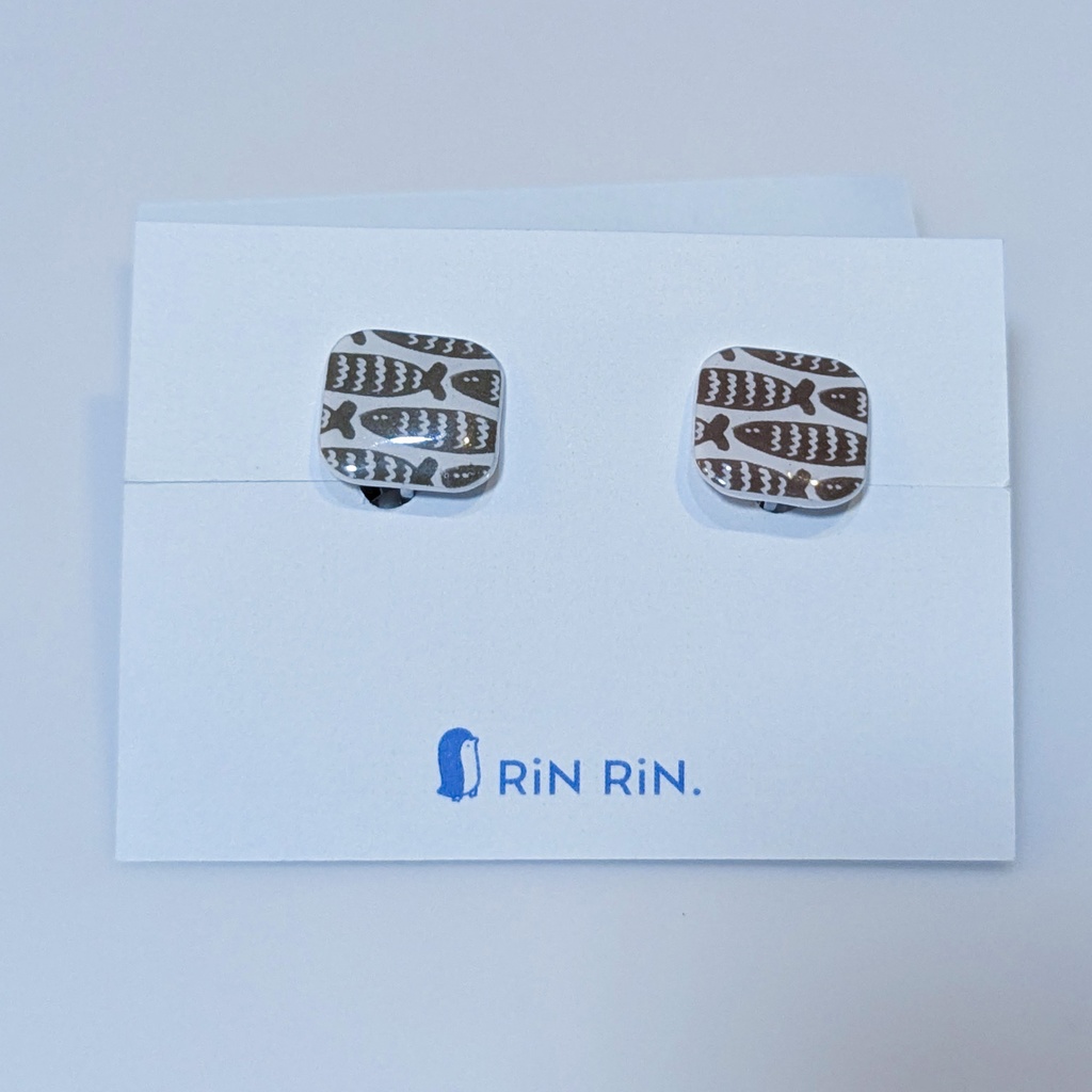 お魚イヤリング(緑)パターン1