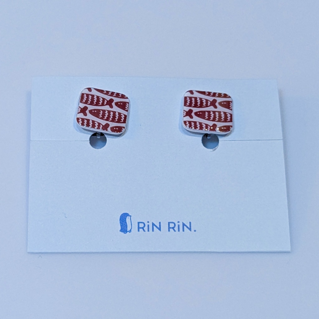 お魚イヤリング(赤)