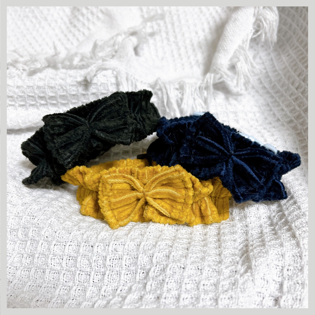 コーデュロイギャザーリボン(猫用首輪)