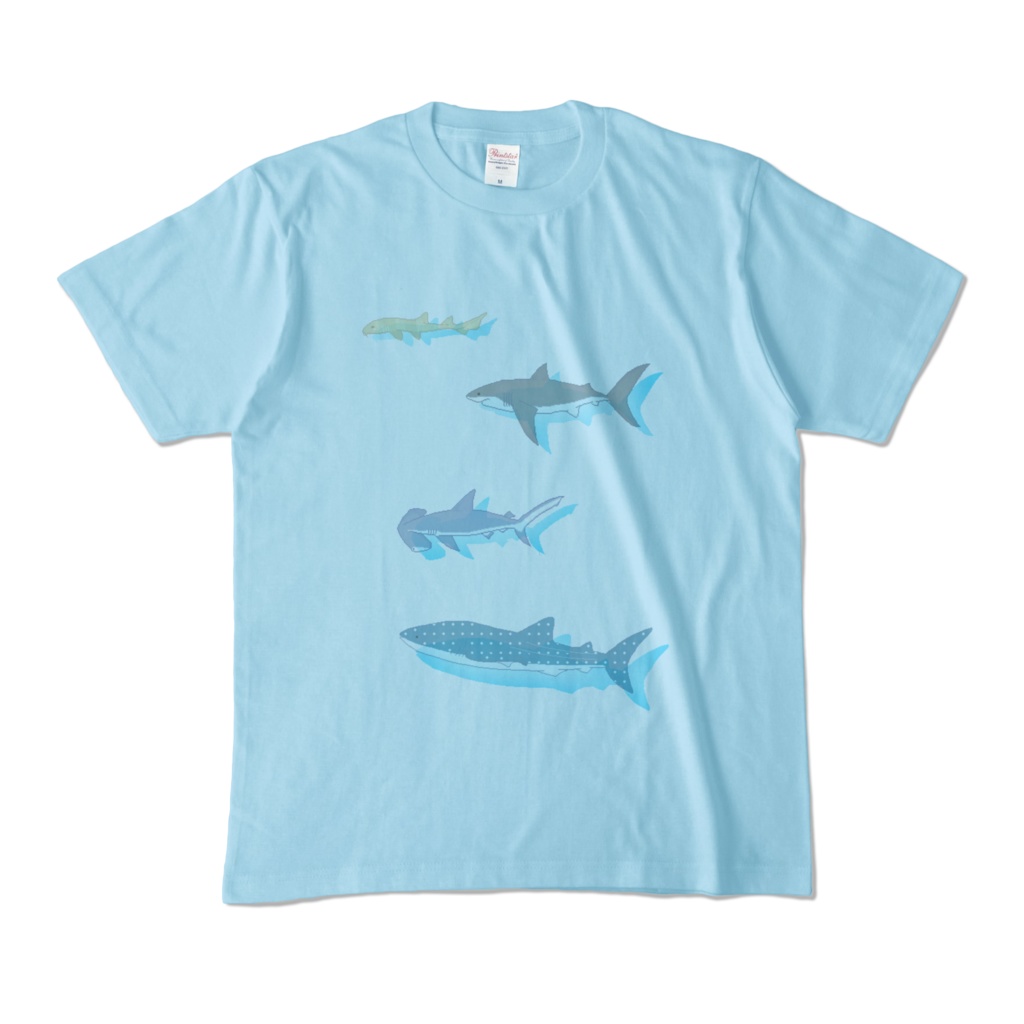 ドットサメ透けTシャツ(Tシャツカラー有)