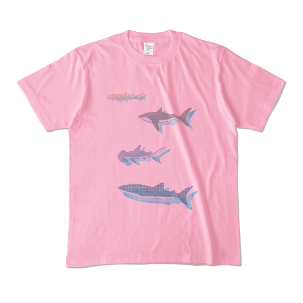 ドットサメ透けTシャツ(Tシャツカラー有)