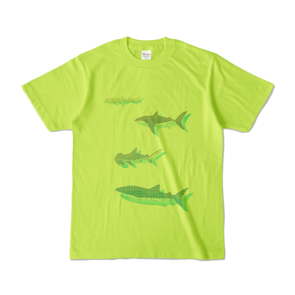 ドットサメ透けTシャツ(Tシャツカラー有)