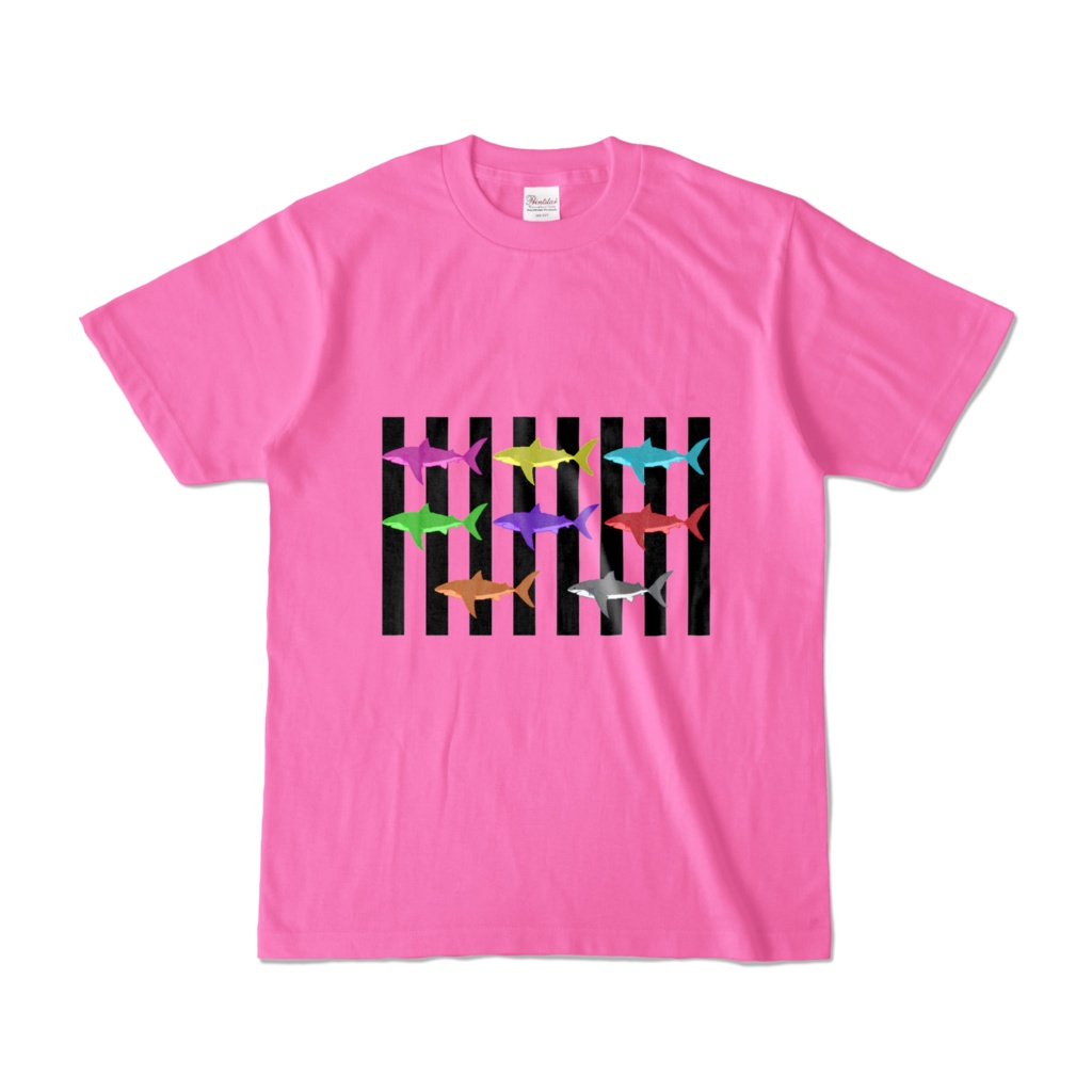 (ピンクT)シマシマホホジロネオンカラー🦈⚡