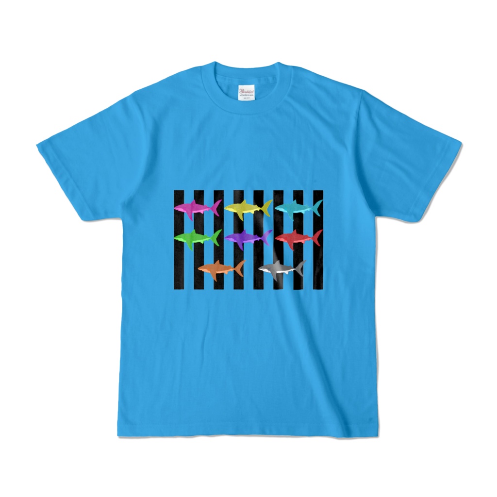 (ターコイズT)シマシマホホジロネオンカラー🦈⚡