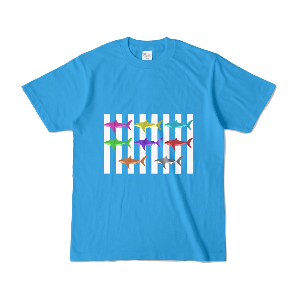 (ターコイズT)シマシマホホジロネオンカラー🦈⚡