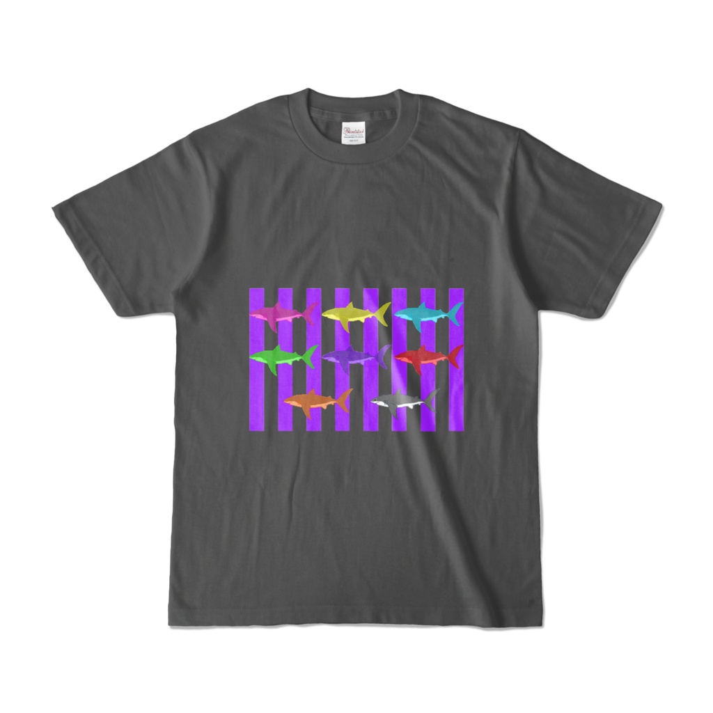 (チャコールT)シマシマホホジロネオンカラー🦈⚡