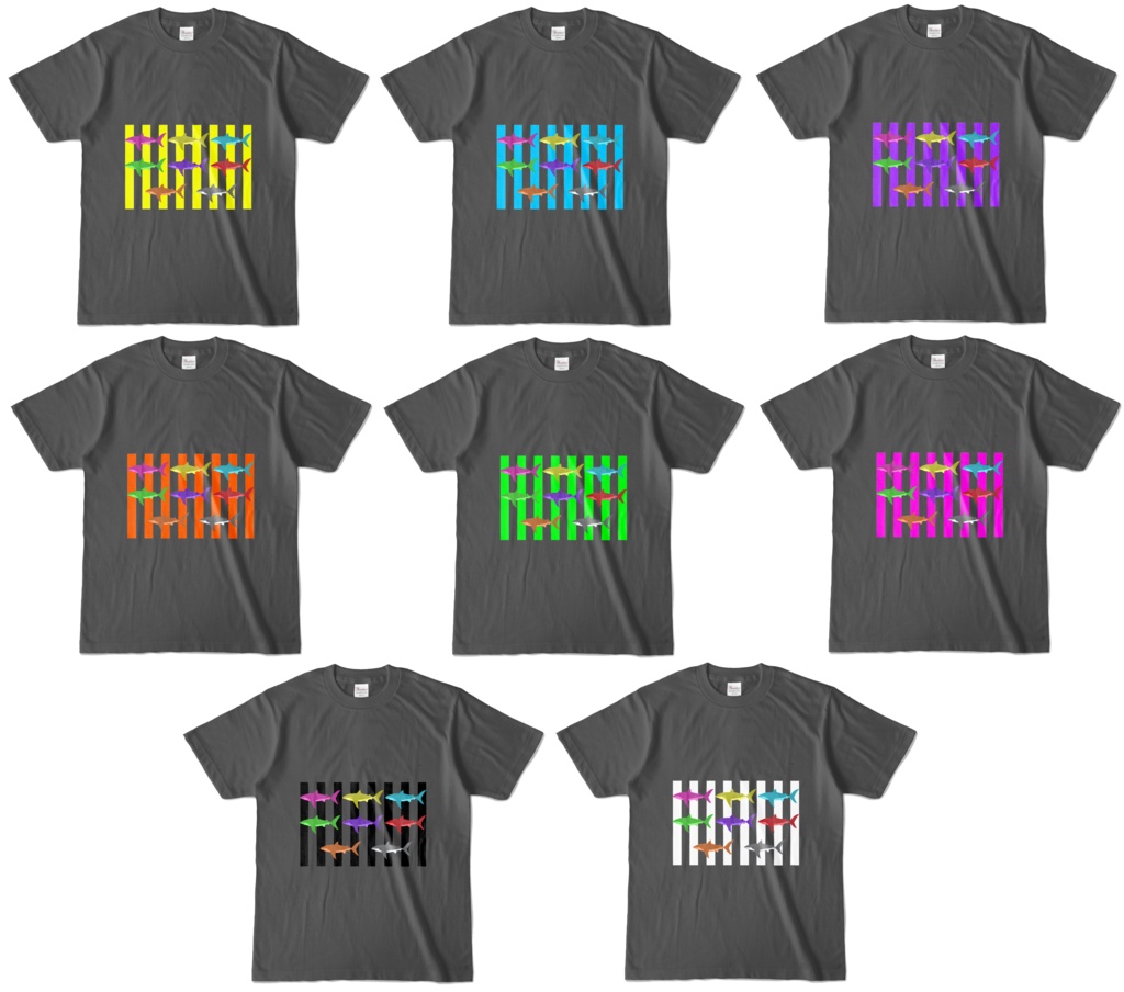 (チャコールT)シマシマホホジロネオンカラー🦈⚡