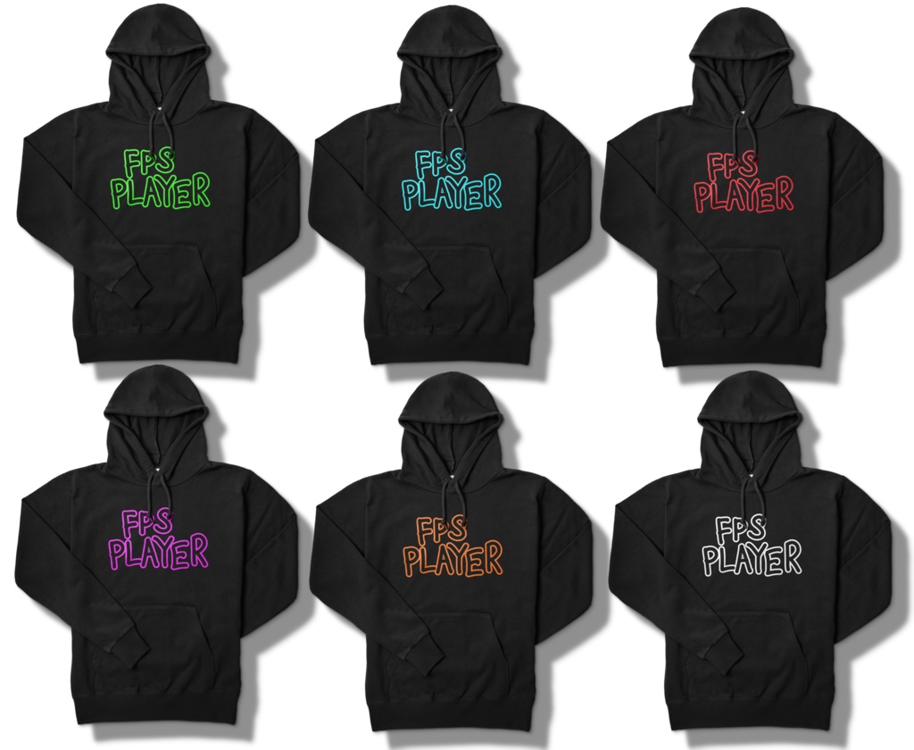 (6色)FPS PLAYER 黒パーカー