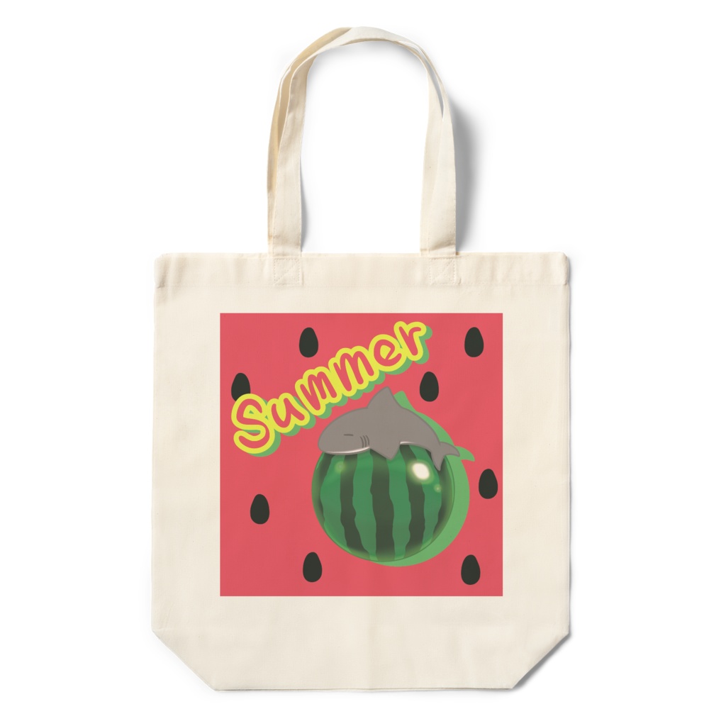 スイカでひと休み☆鮫エコバッグ