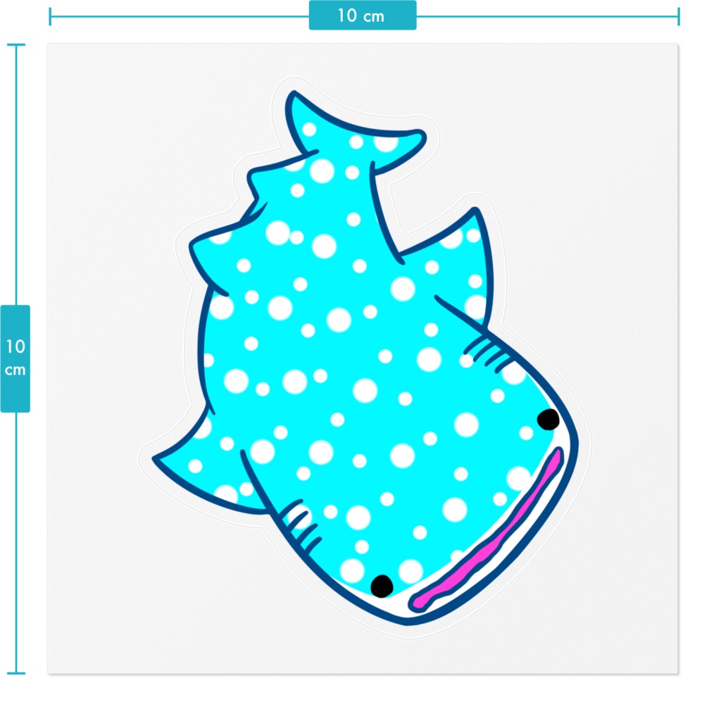 ジンベエザメステッカー(4色・100 x 100 (mm))