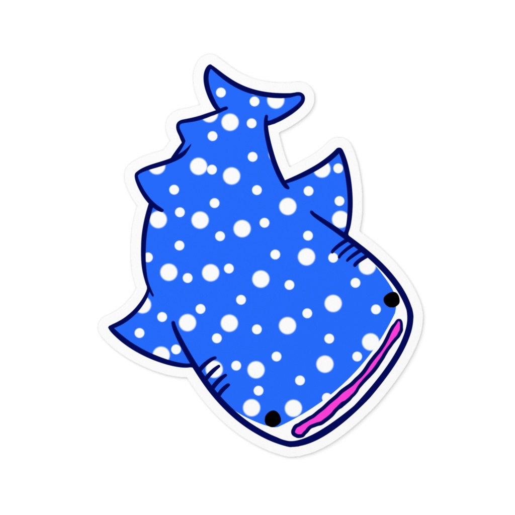 白ふち ジンベエザメステッカー(4色・100 x 100 (mm))