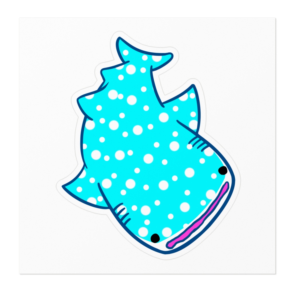 白ふち ジンベエザメステッカー(4色・100 x 100 (mm))