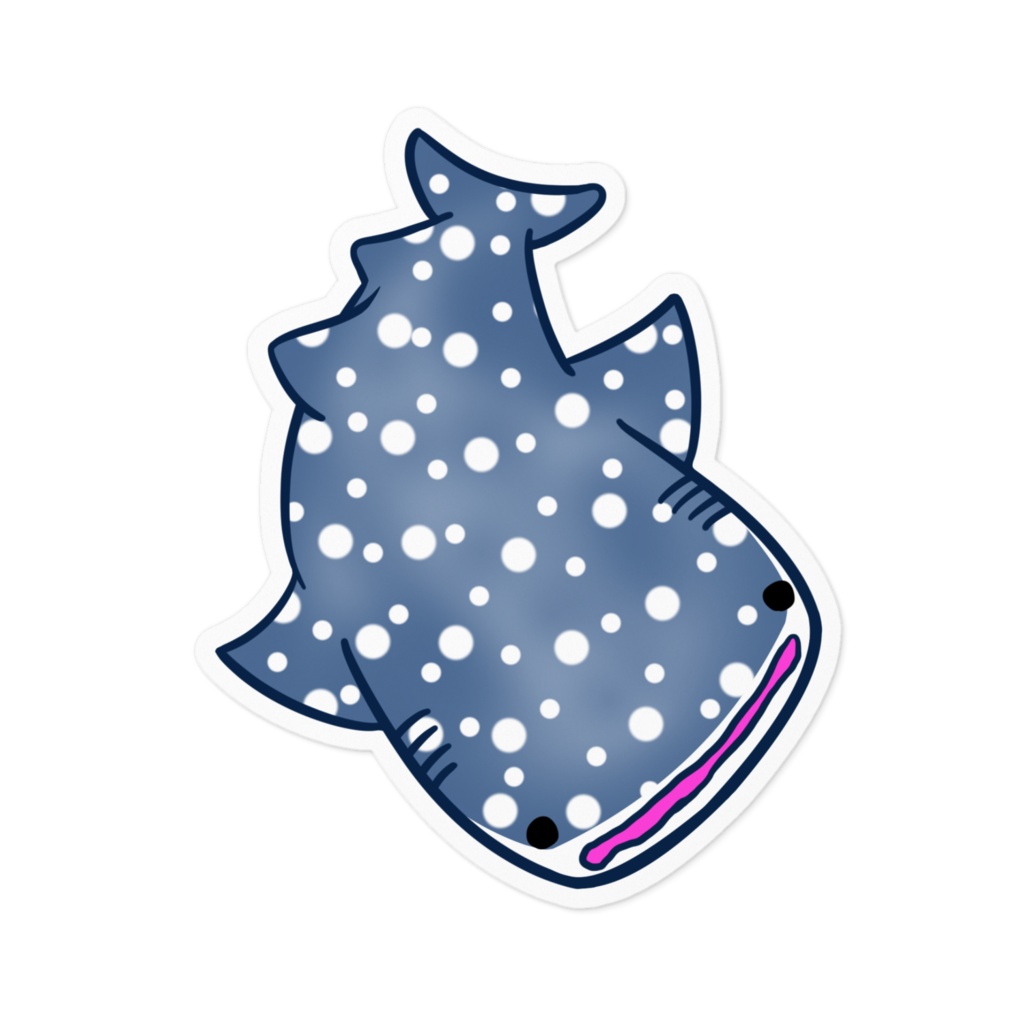 白ふち ジンベエザメステッカー(4色・100 x 100 (mm))