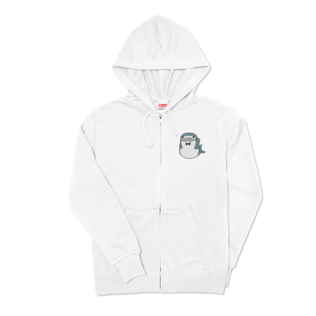 ぽっちゃり ちょび髭ジンベエザメ(5色・前開きジップパーカー)