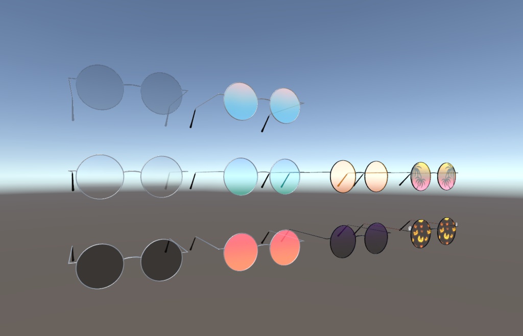 【無料】ラウンドメガネ glasses 【10アバター対応】