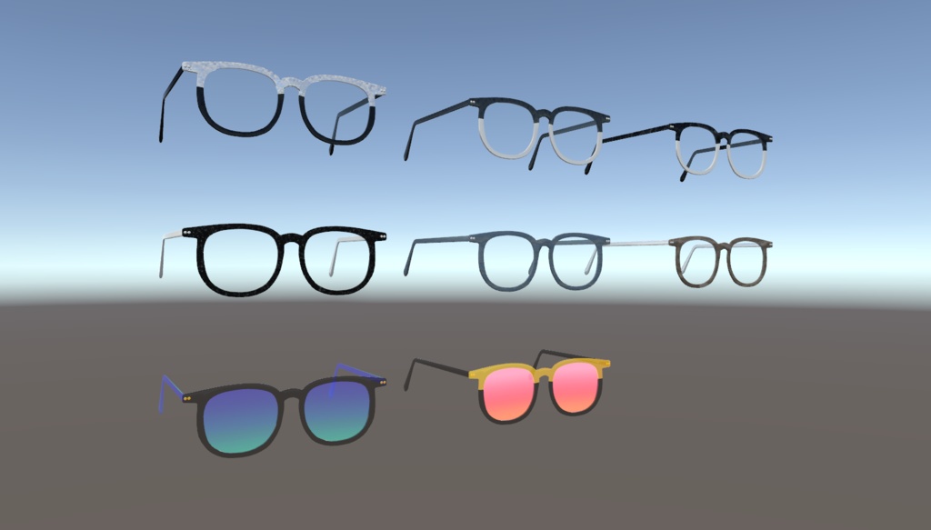 【無料】ウェリントンメガネ glasses 【10アバター対応】