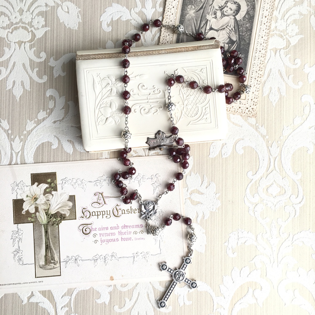 【 ふたりのロザリオ 】ミニチュアローズ - Grenadier & Nuit -