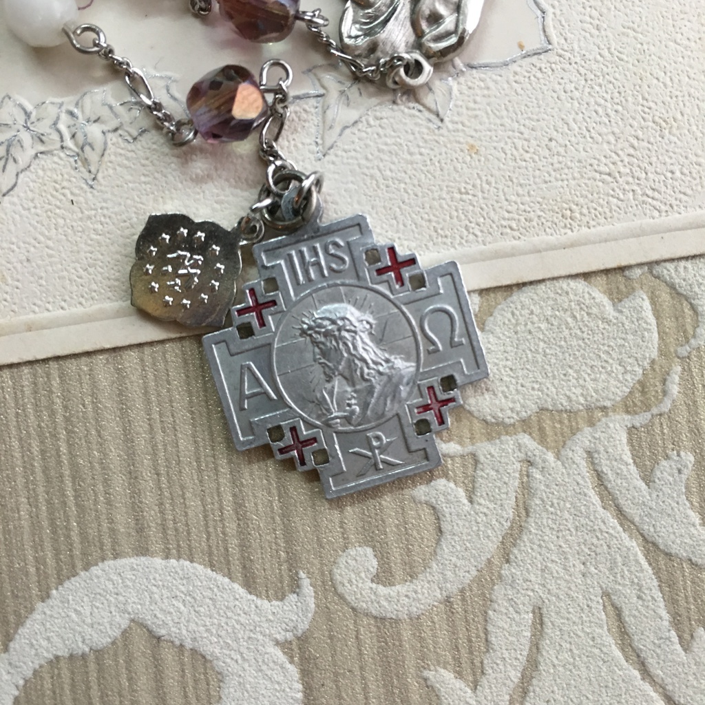 ※終了【 ロザリオ 】ヴィンテージダブル " 白鳩 " - Pigeon Blood -