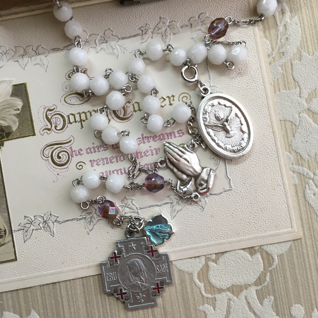 ※終了【 ロザリオ 】ヴィンテージダブル " 白鳩 " - Pigeon Blood -