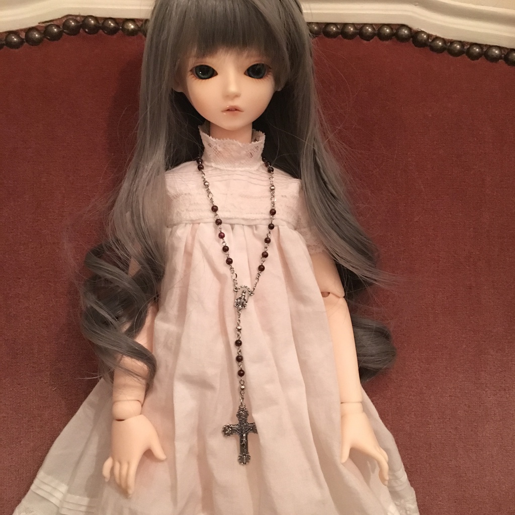 【 Dollサイズsetロザリオ 】Dupion - garnets -