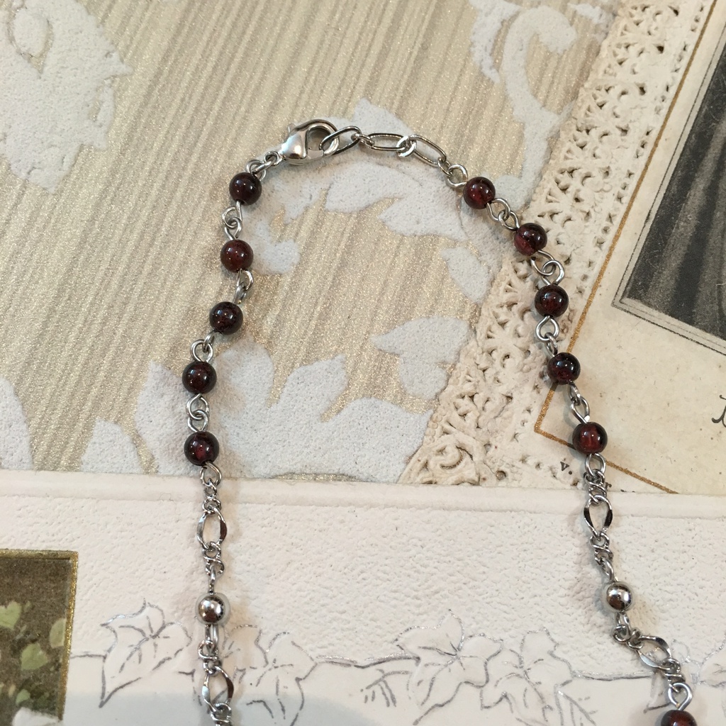 【 Dollサイズsetロザリオ 】Dupion - garnets -