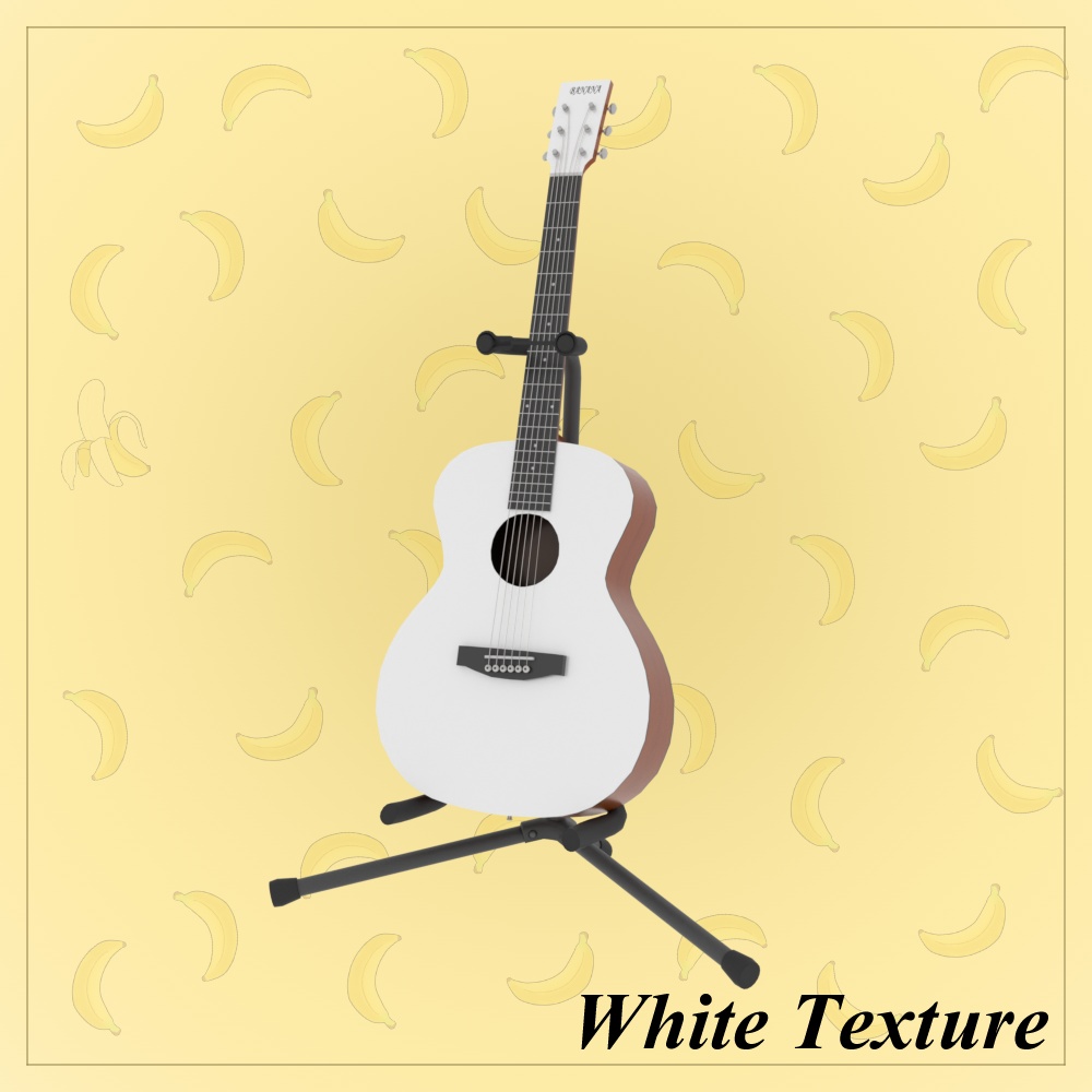 【3Dモデル】バナナ アコースティックギター Acoustic Guitar
