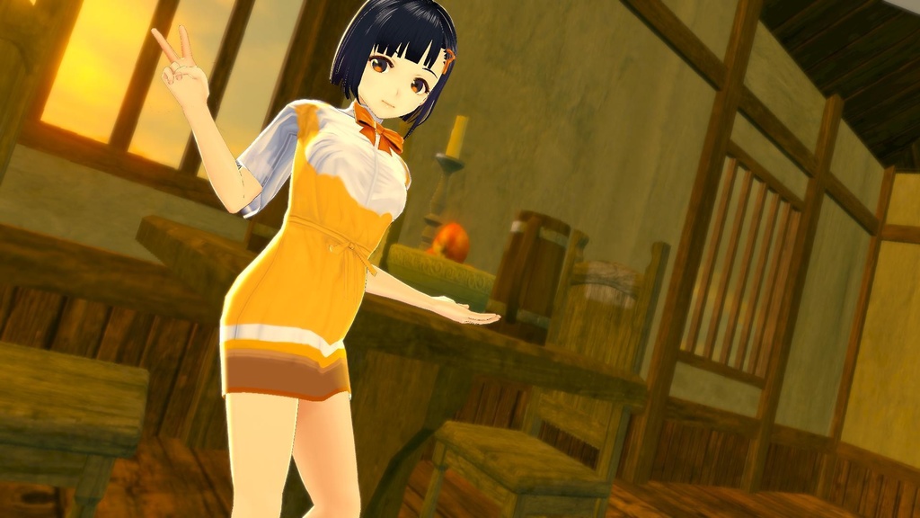 【vroid】アンミラ風ファミレス制服コスチューム