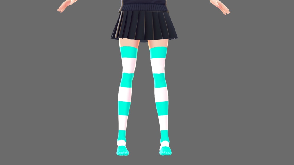 【VRoid】ボーダーニーソックス【色差分6種類】