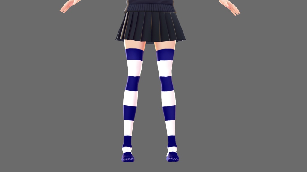 【VRoid】ボーダーニーソックス【色差分6種類】