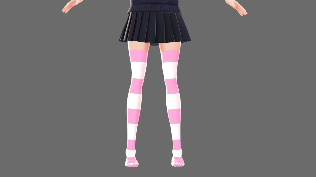 【VRoid】ボーダーニーソックス【色差分6種類】