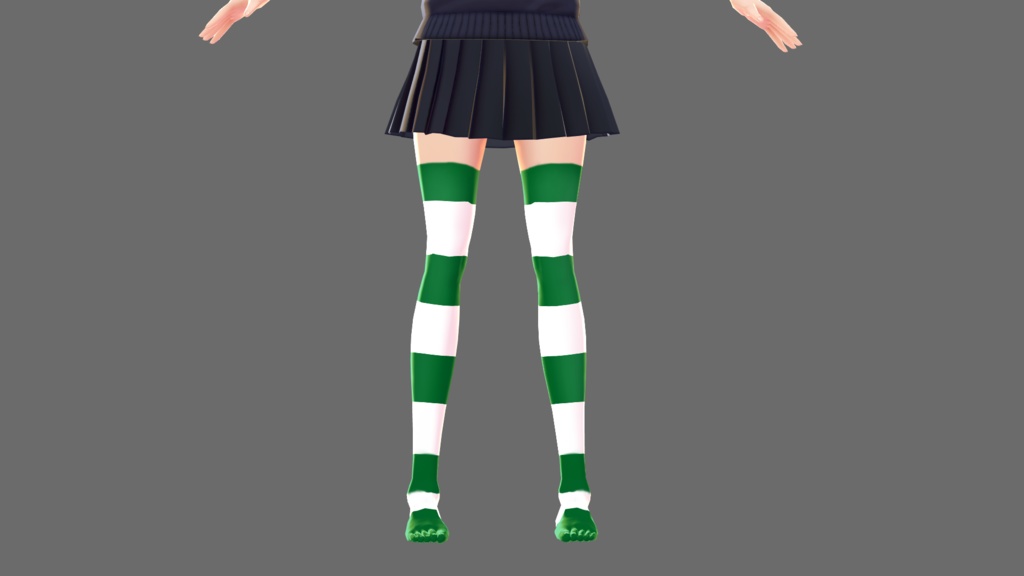 【VRoid】ボーダーニーソックス【色差分6種類】