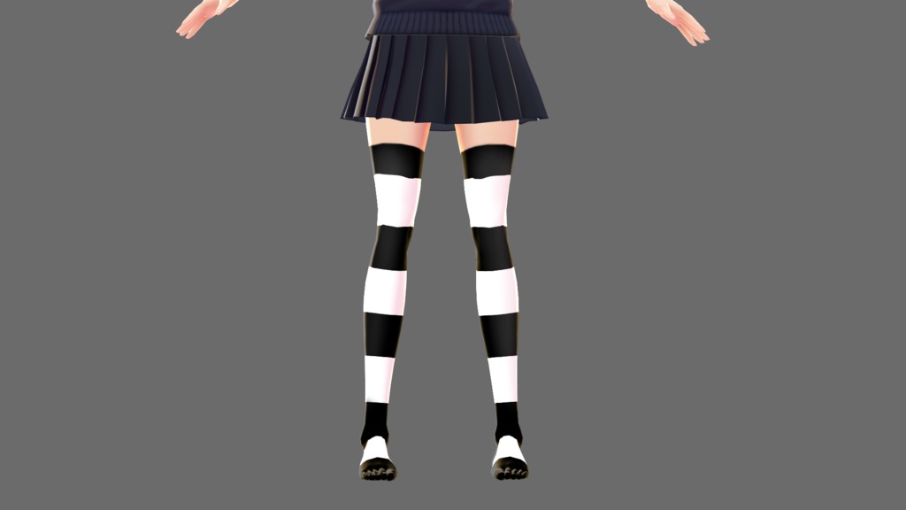 【VRoid】ボーダーニーソックス【色差分6種類】