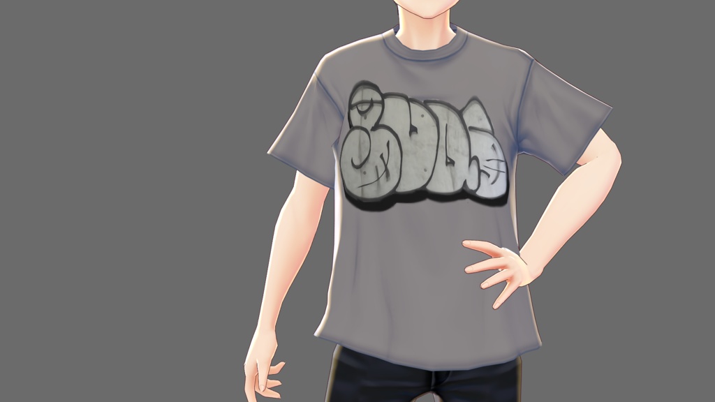 【VRoid】ストリートグラフティTシャツ4種類【男女兼用】