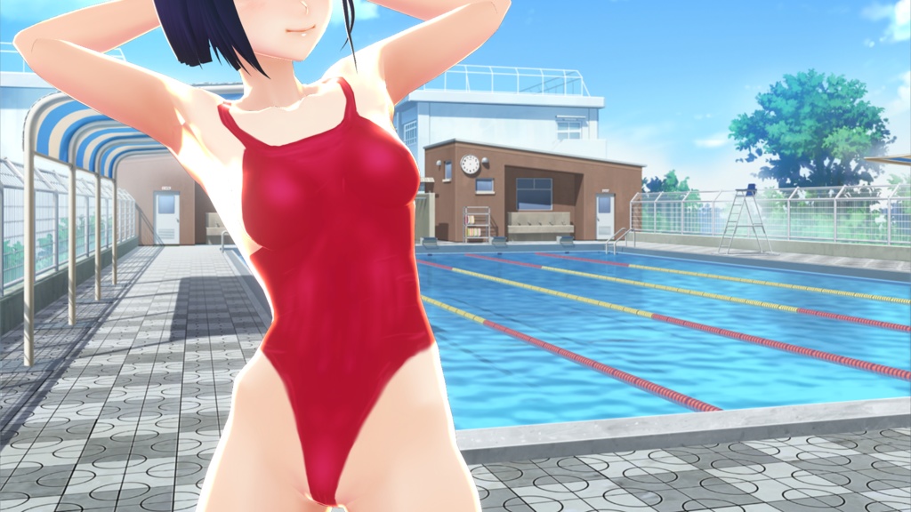 【VRoid】ハイレグスクール水着