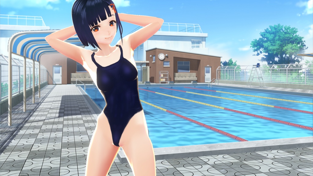 【VRoid】ハイレグスクール水着