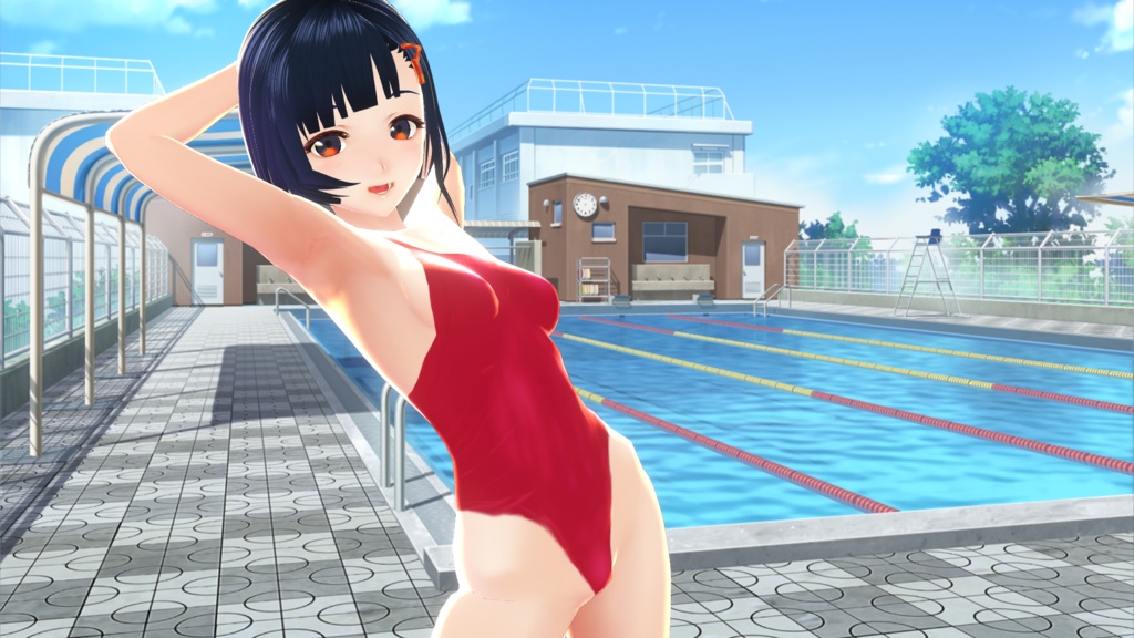 【VRoid】ハイレグスクール水着