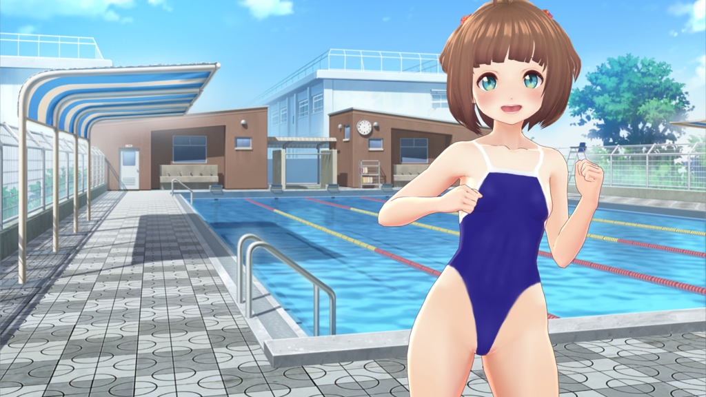 【VRoid】ハイレグスクール水着