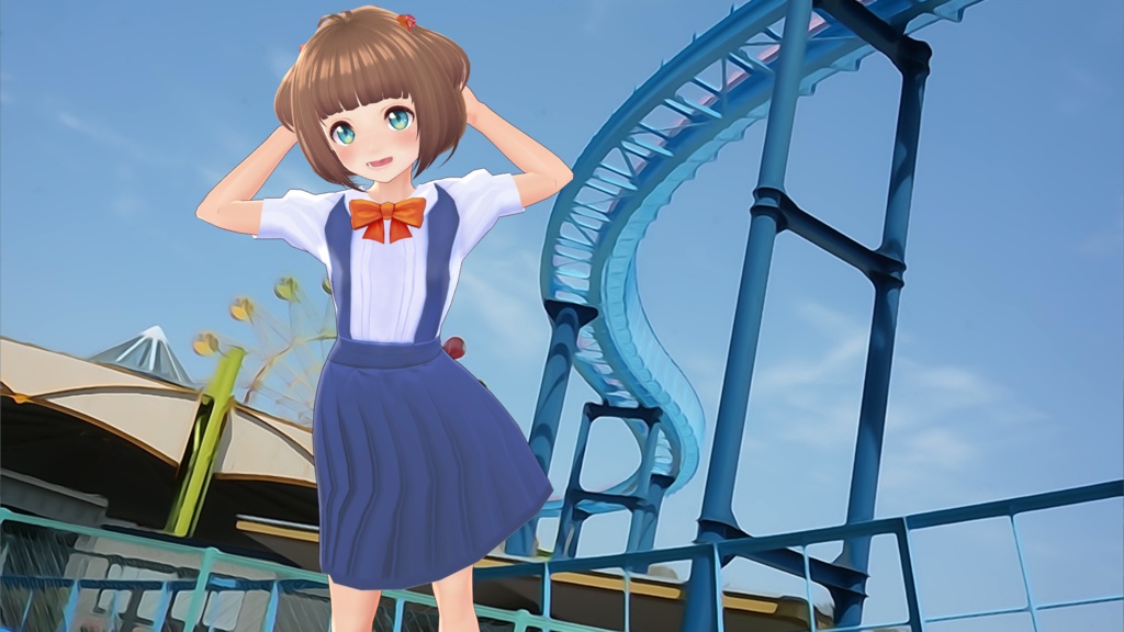 【VRoid向け】吊りスカート制服