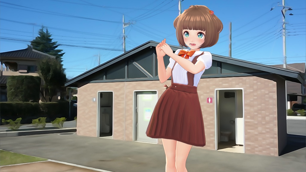 【VRoid向け】吊りスカート制服