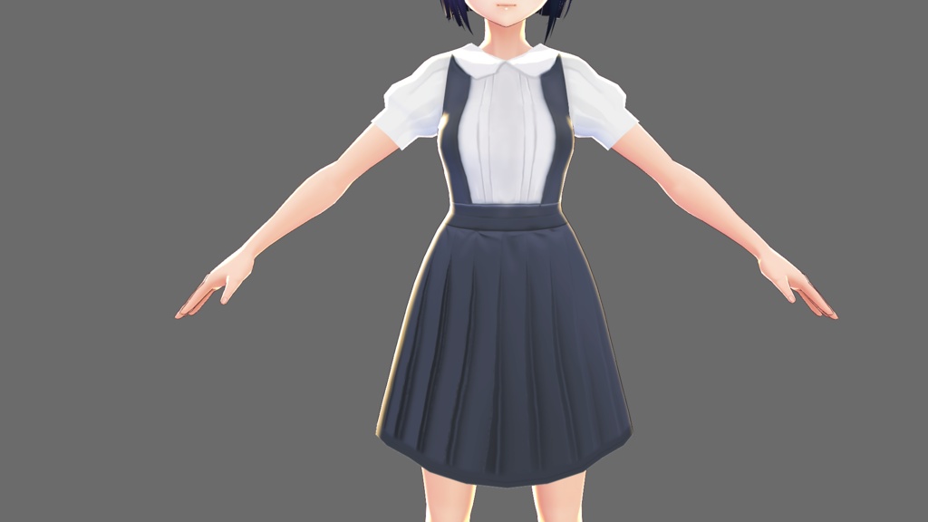 【VRoid向け】吊りスカート制服