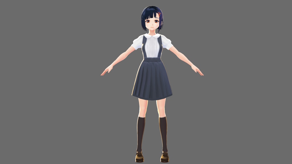 【VRoid向け】吊りスカート制服
