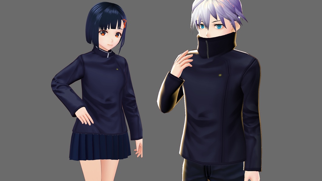 【VRoid】呪術〇専生なりきりジャケット2種類+2