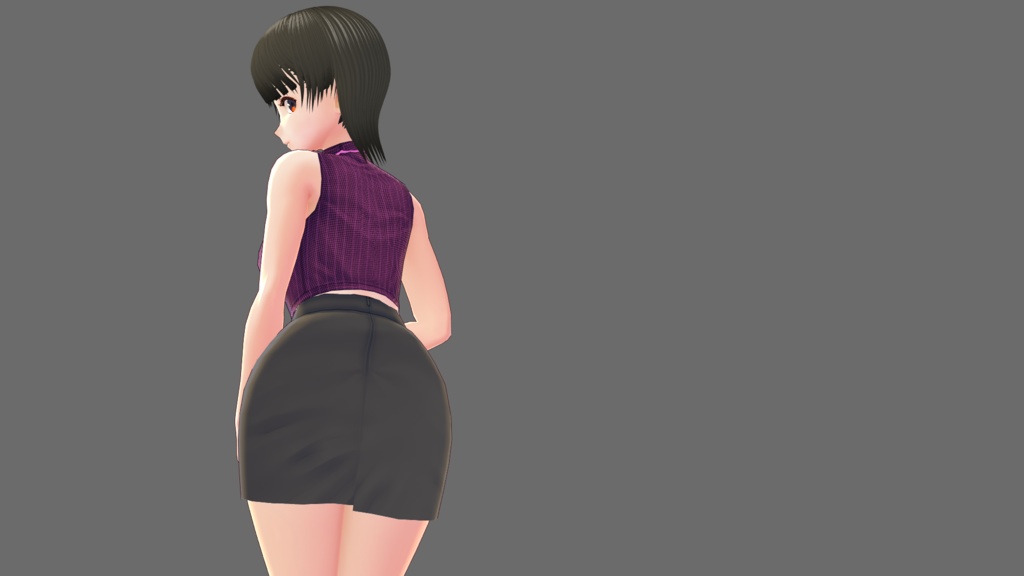 【VRoid】ノースリーブニットセット(ニット、スカート、アクセサリー)