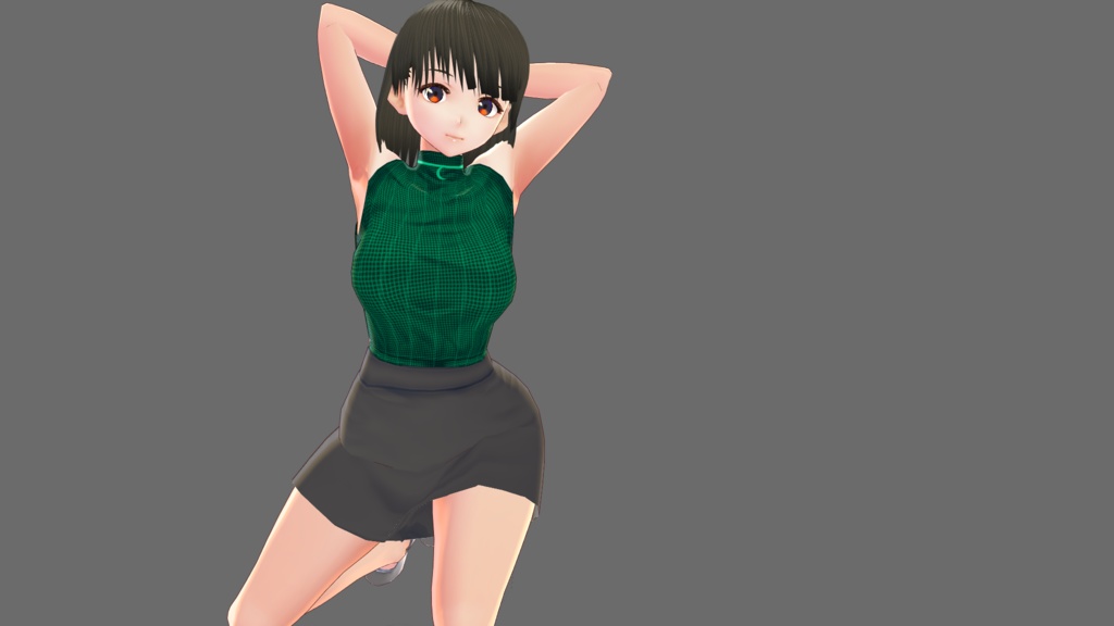 【VRoid】ノースリーブニットセット(ニット、スカート、アクセサリー)