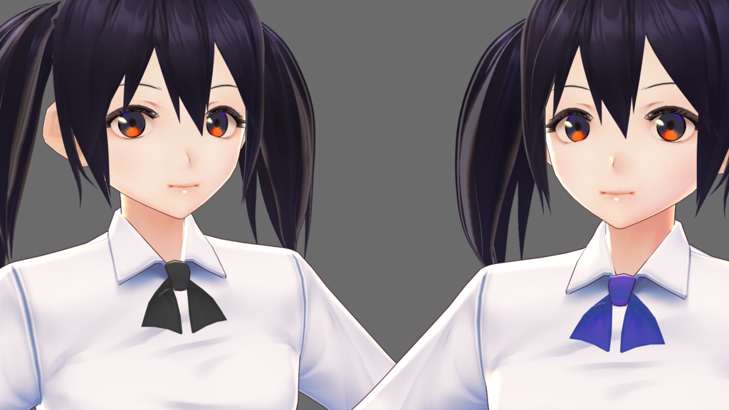 【VRoid】リボン&ネクタイ色変え&柄&ブローチセット【アクセサリー】